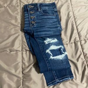 American Eagle Sz 6L Button Up Skinny Jeans